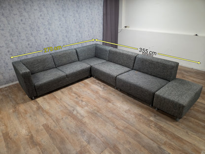 Groot Antraciet 5-Delige Hoekbank - Tijdloos Design & Comfort