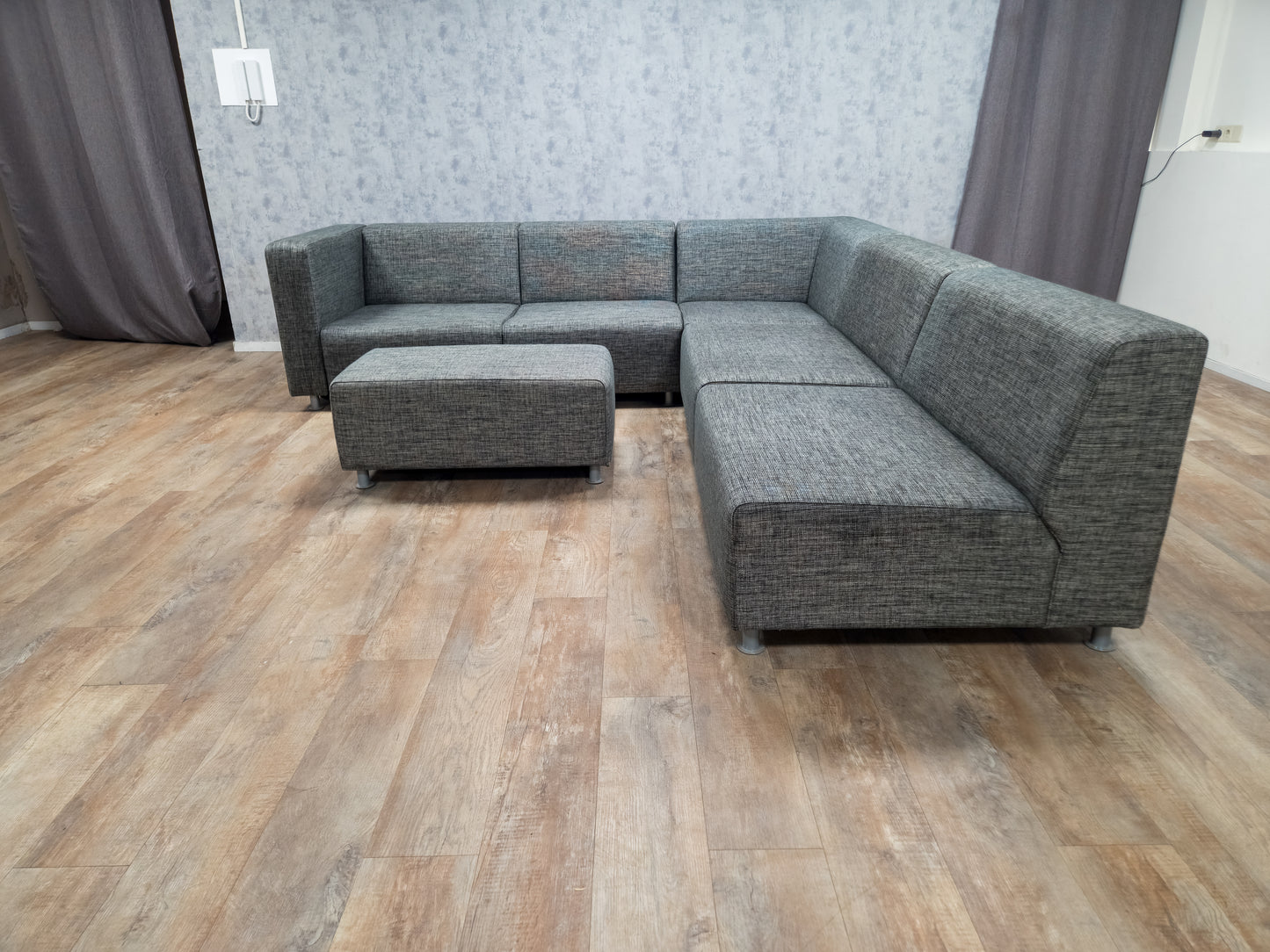Groot Antraciet 5-Delige Hoekbank - Tijdloos Design & Comfort