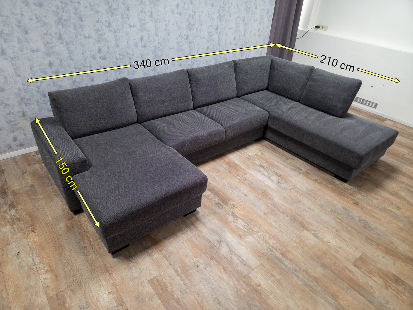 Groot Antraciet U-Bankstel – Stijlvol, Ruim en Comfortabel