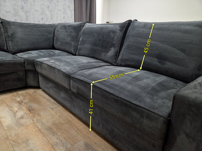 Grote Antraciet Hoekbank – Stijlvol, Ruim en Comfortabel