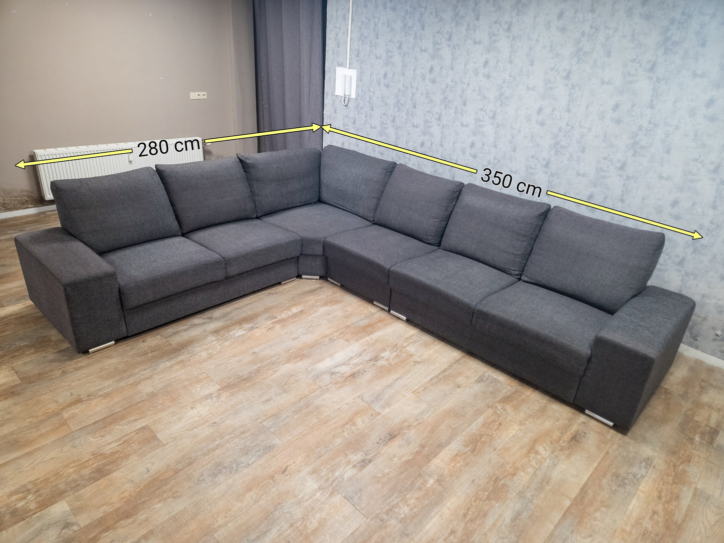 Mooi Groot Antraciet Hoekbank