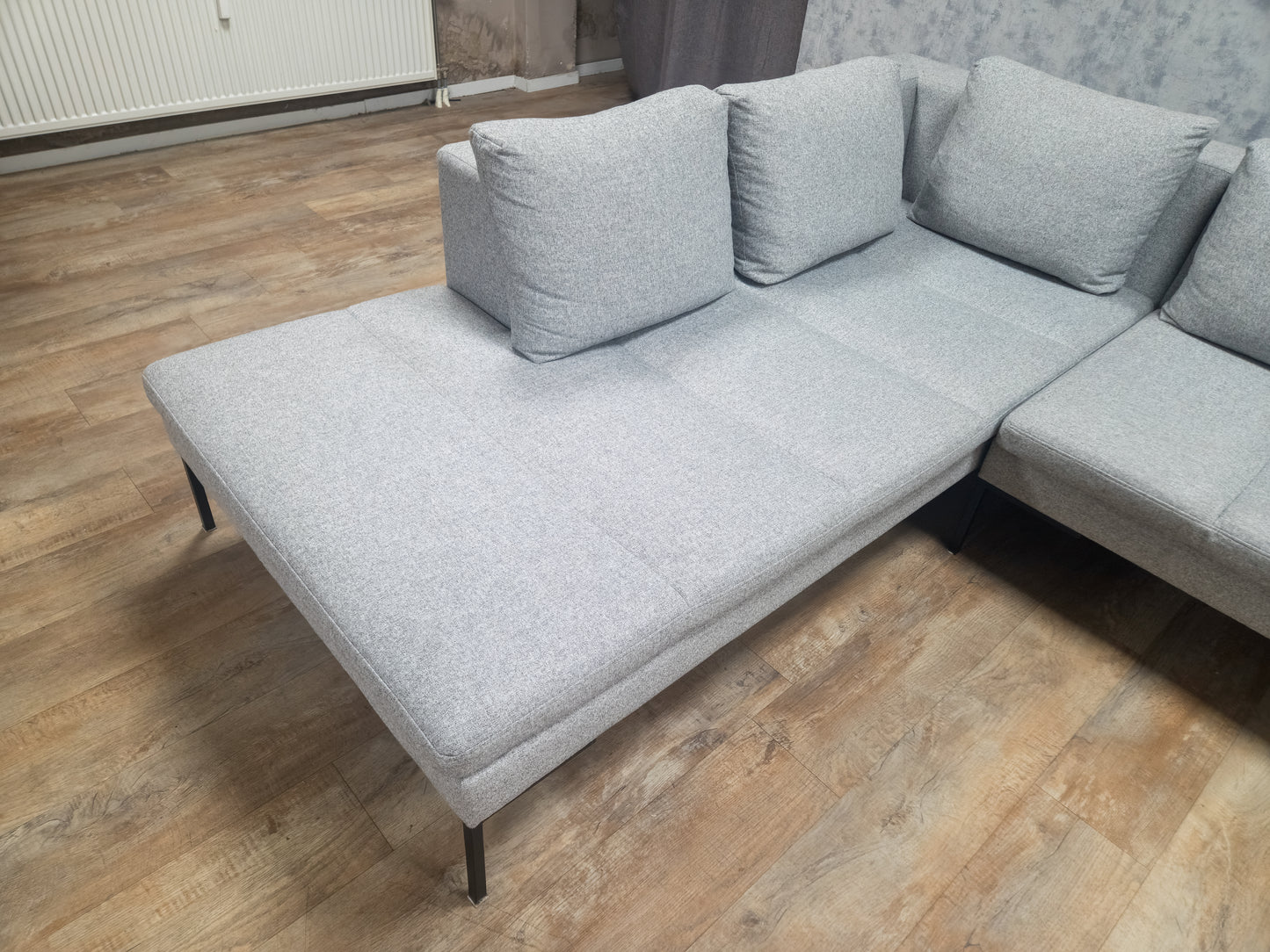 MONTEL TRISTAN Grijze Design Hoekbank met Luxe Zitcomfort
