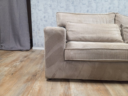 ZGAN Beige RIBSTOF Hoekbank