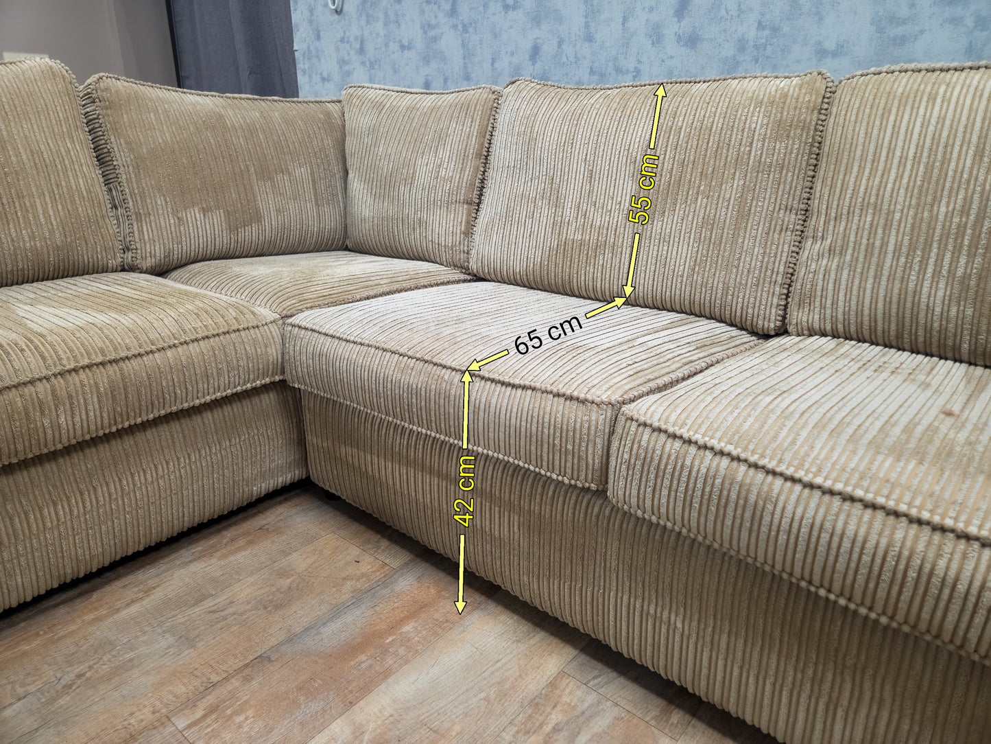 Mooi Z.G.A.N Groot BEIGE Hoekbank