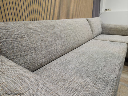 Z.G.A.N Beige Gemeleerd DESIGN ON BLOQ Hoekbank met Poef !!!