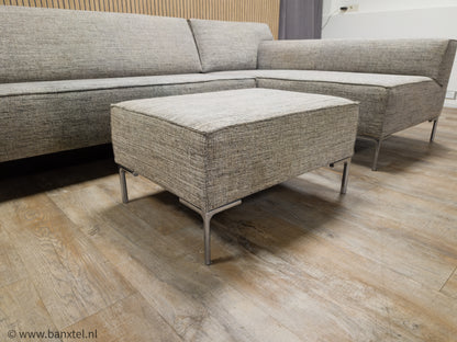 Z.G.A.N Beige Gemeleerd DESIGN ON BLOQ Hoekbank met Poef !!!