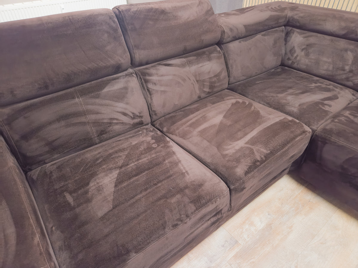 Z.G.A.N Groot Bruin Velvet Hoekbank
