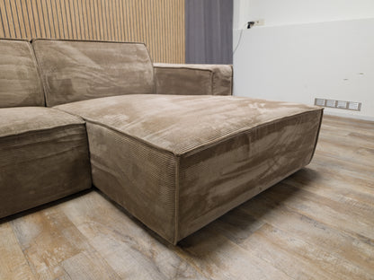 Z.G.A.N Taupe Bruin RIBSTOF Hoekbank