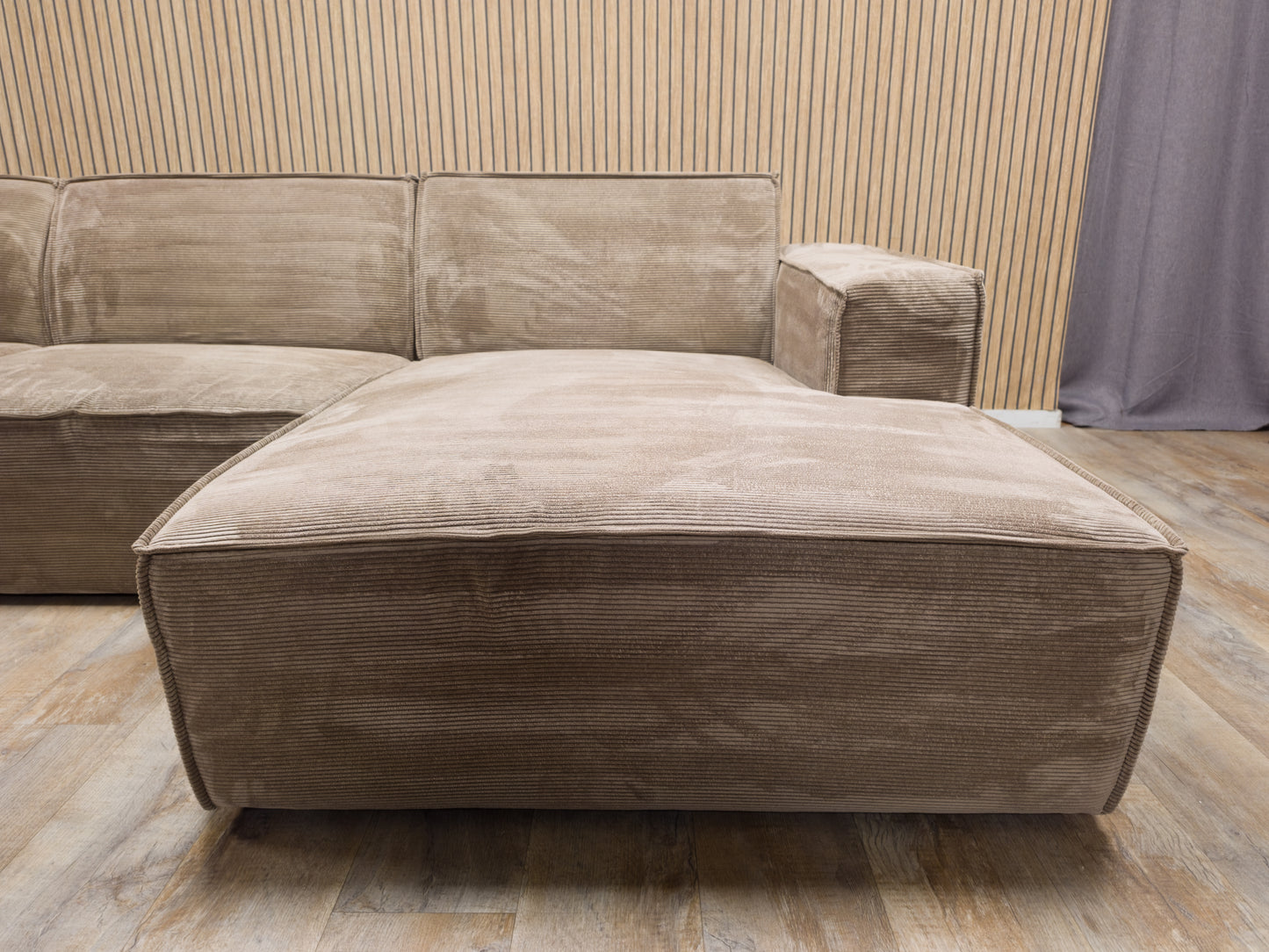 Z.G.A.N Taupe Bruin RIBSTOF Hoekbank