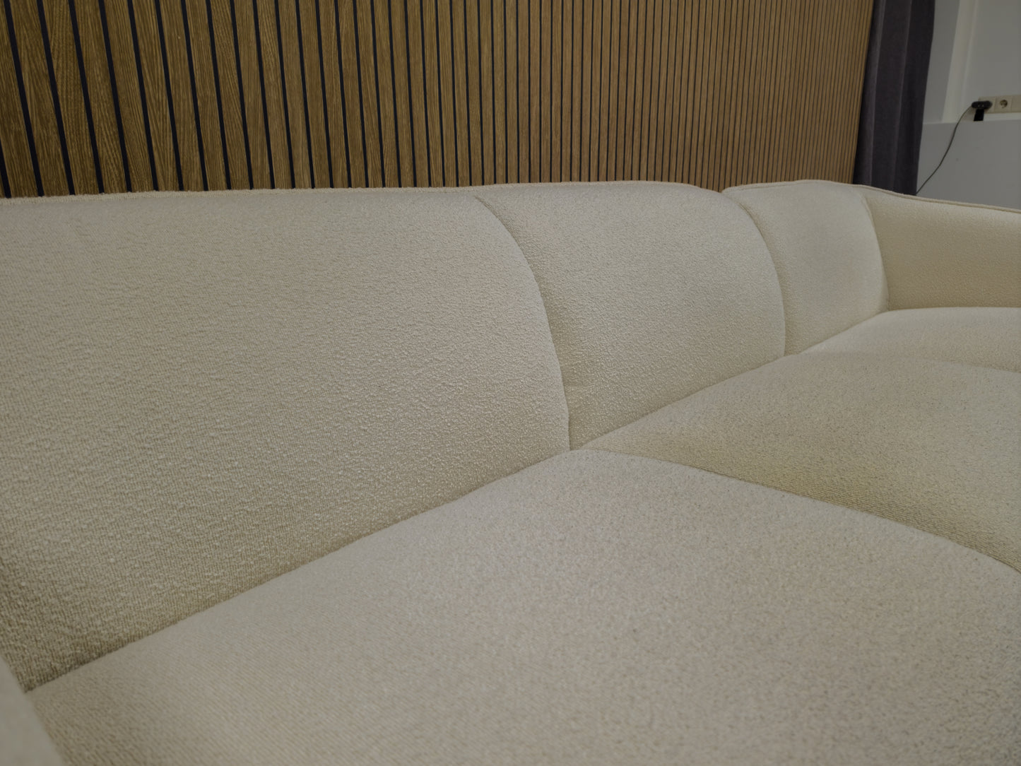 Z.G.A.N PRACHTIGE Witte Kleur Teddystof Hoekbank