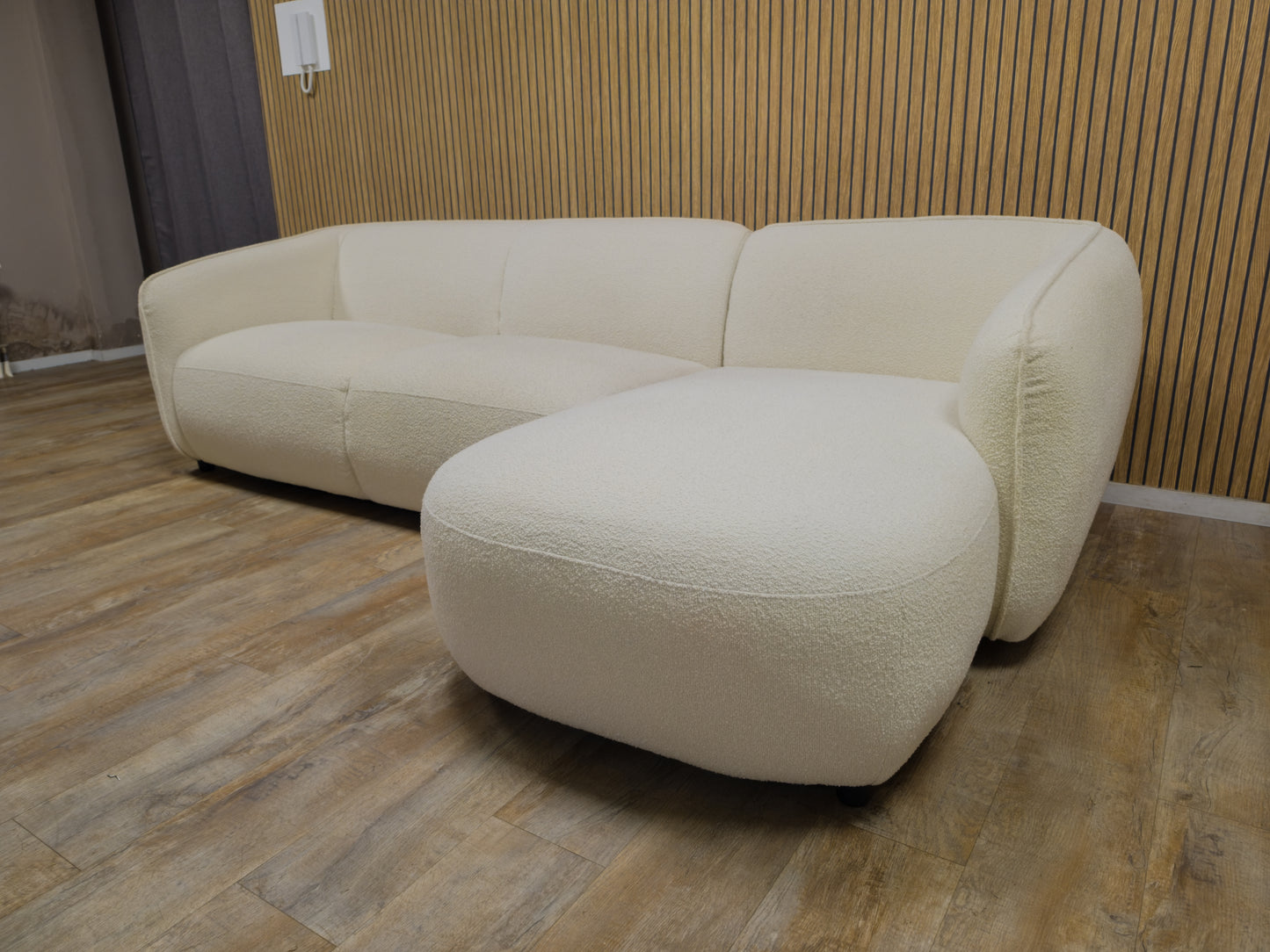 Z.G.A.N PRACHTIGE Witte Kleur Teddystof Hoekbank