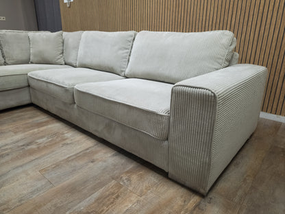 Z.G.A.N Prachtige Licht Beige Ribstof Hoekbank