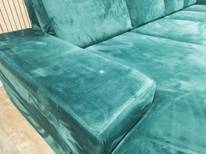 Z.G.A.N Groene Velvet Hoekbank met SLAAPFUNCTIE