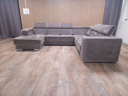 Zeer Mooi Groot Taupe U Bankstel