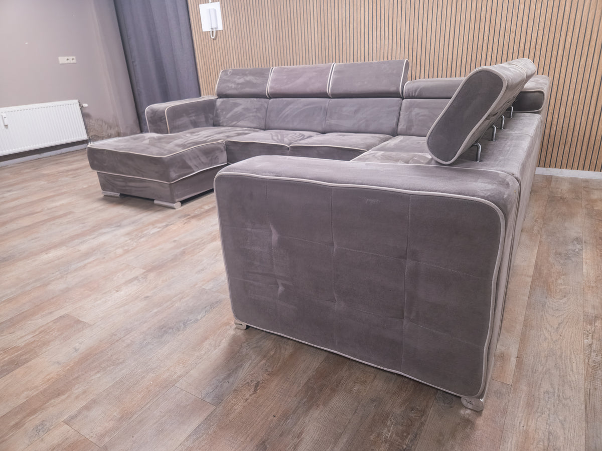 Zeer Mooi Groot Taupe U Bankstel