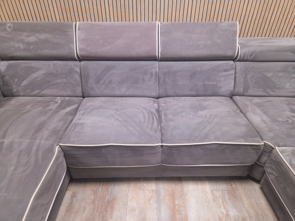 Zeer Mooi Groot Taupe U Bankstel