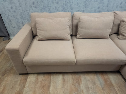 Zeer Mooi Beige Hoekbank - BanxteL - 2dehandse Bankstellen