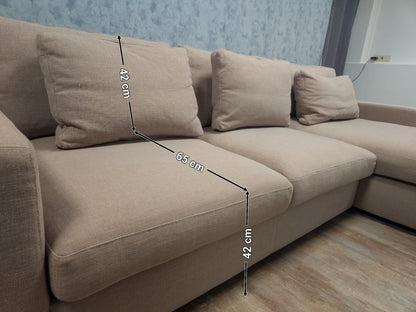 Zeer Mooi Beige Hoekbank - BanxteL - 2dehandse Bankstellen