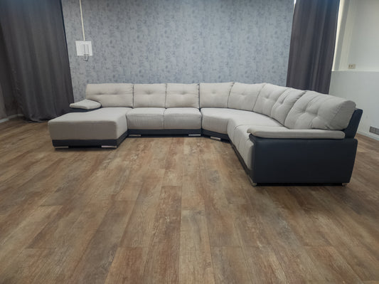 Mooie Groot Beige met Grijs U Bankstel