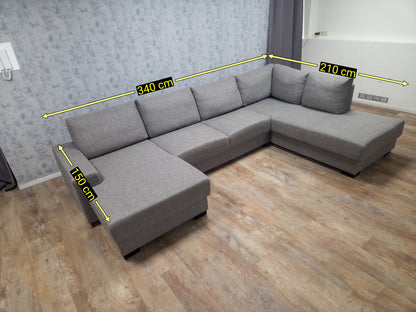 Zeer Mooi Groot Grijs U Bankstel