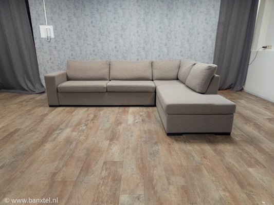 Zeer Mooi Taupe Hoekbank - BanxteL - 2dehandse Bankstellen